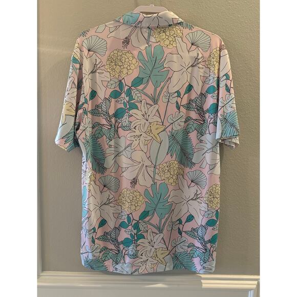 Bad Birdie Men's Pink Hawaiian Gardens Golf Polo Shirt Sz XL - Picture 2 of 7